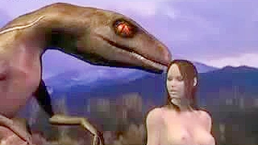 Morena MILF Fodida por Criatura Pré-Histórica