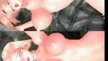 Quadrinho pornô 3D loira - travesti peituda fode loira gostosa