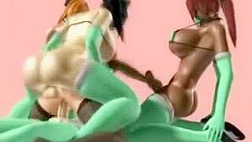 Travesti 3D de Uniforme em Foda Quente