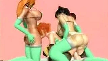 Travesti 3D de Uniforme em Foda Quente