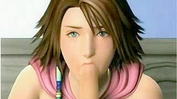 Yuna de Final Fantasy Chupada e Fodida na Buceta e Cu com Gozada Dentro