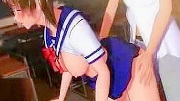 Garota Hentai Peituda da Facul se Rende aos Desejos do Professor em HQ Sacana