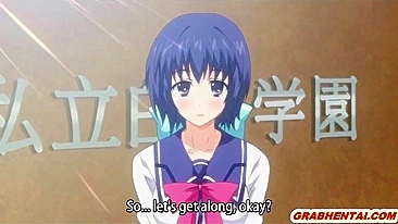 Colegial Hentai Japonesa Tem Peitos Apertados em Cena Quente