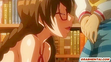 Bondage Universitária Hentai Peitões Buceta Molhada na Biblioteca