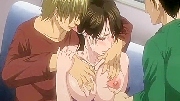 MILF Japonesa Peituda em Ménage Quente de Hentai