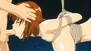 Hentai Amarrada Peituda Chupando Pau e Levando de Quatro