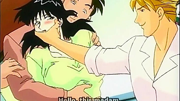 Mãe de hentai com peitões leva gangbang de bandidos