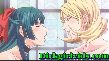 Travesti Peituda em Gangbang a Três com Hentai Animado