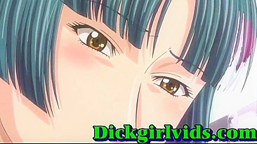 Travesti Peituda em Gangbang a Três com Hentai Animado