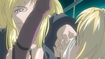 Hentai Engasgando e Enfiando Vibrador na Buceta Molhada