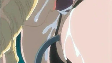 Hentai Engasgando e Enfiando Vibrador na Buceta Molhada