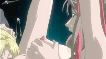 Hentai Engasgando e Enfiando Vibrador na Buceta Molhada