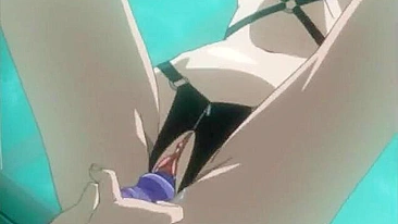 Hentai Engasgando e Enfiando Vibrador na Buceta Molhada