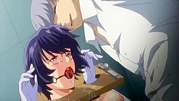 Anime Universitária Peituda Amordaçada e Brutalizada