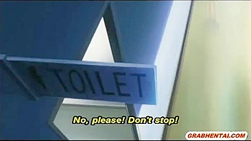 Hentai Peituda Fodida com Força no Banheiro