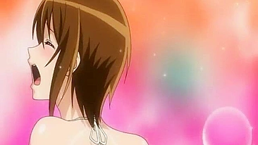 Colegial japonesa com peitões em dedada quente de hentai