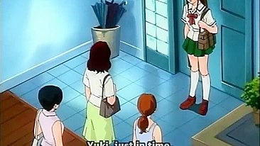 Colegial anime amarrada e amordaçada com vibrador na buceta molhada