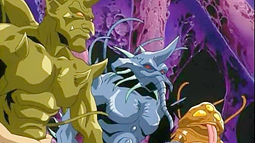 Travesti Levando Gangbang em Sexo Grupal de Anime