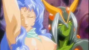 Travesti Levando Gangbang em Sexo Grupal de Anime