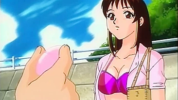 Hentai de Peitões Recebendo Massagem na Praia - Anime, Peitões e Hentai