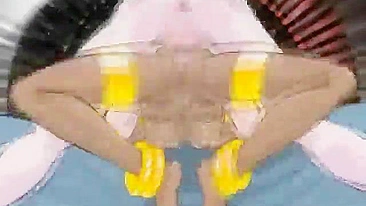 Gata Hentai do Gueto Cavalgando Pau de Travesti Anime com Tesão