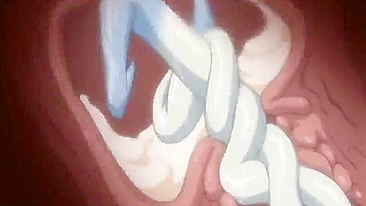 Estudante Anime de Peitos Grandes Pega por Tentáculos e Fodida por Travesti