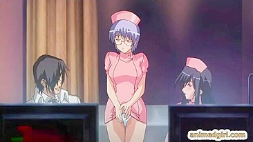 Enfermeira Hentai em Trio Arrombada por Travesti