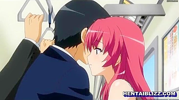 Punhetas e Gozadas em Peitos Grandes Hentai no Trem, Anime