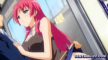 Punhetas e Gozadas em Peitos Grandes Hentai no Trem, Anime