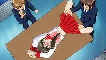 Colegial em Bondage Leva Vibrador e Aperto nos Peitos em Fetiche de Mordaça Hentai