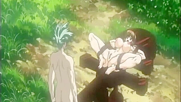 Dedada e Foda na Buceta Molhada por Cativa de Peitões em Pornô Hentai