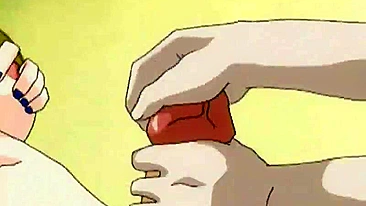 Travesti Chupando e Punhetando Pau em Foda Hentai Anime