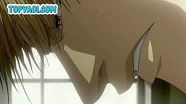 Hentai Gay Hardcore com Rasgo Anal e Pau no Cu - Cena intensa de anime hentai com dois caras em sexo anal bruto, focando em rasgar e esticar o ânus.