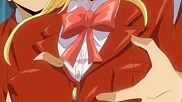 Colegial Hentai Japonesa de Peitos Grandes em Gangbang com Gozada Geral, anime, colegial, japonesa