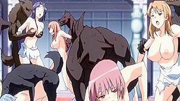 Festa Selvagem de Garotas Hentai com Monstros - Orgia Quente