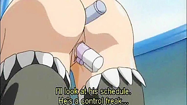 Colegial Hentai com Dildo na Buceta e Fodida no Cu por Trás