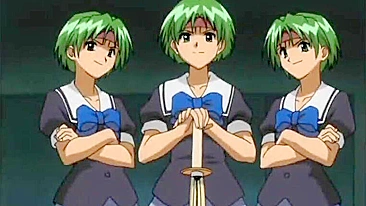 Colegial Hentai com Dildo na Buceta e Fodida no Cu por Trás