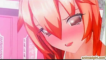 Shemale Hentai se Masturba e Goza na Mesa