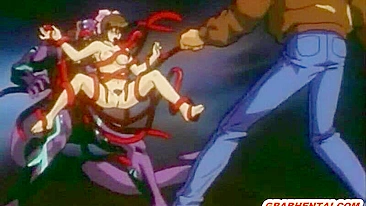 Anime Japonesa Fofa com Todos os Buracos Fodidos por Tentáculos de Monstro