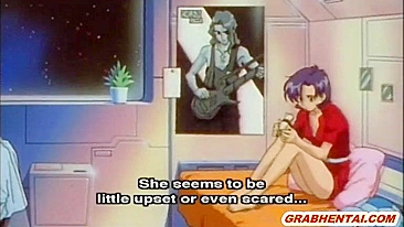 Dedando Buceta Lésbica e Apertando Peitos em Anime Hentai