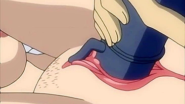 Garota Hentai Tem Vibrador Enfiado na Buceta Rosa Molhada