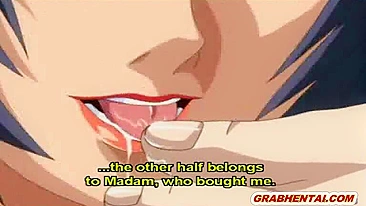 Loira hentai de tetas grandes leva chupada na buceta