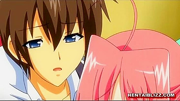 Colegial Safada de Hentai Leva Peitões pro Banheiro pra Meter na Buceta Molhada