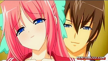 Colegial Safada de Hentai Leva Peitões pro Banheiro pra Meter na Buceta Molhada