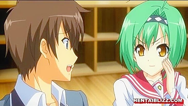 Colegial Safada de Hentai Leva Peitões pro Banheiro pra Meter na Buceta Molhada