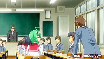 Colegial Safada de Hentai Leva Peitões pro Banheiro pra Meter na Buceta Molhada