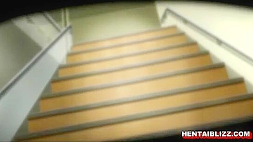 Colegial Safada de Hentai Leva Peitões pro Banheiro pra Meter na Buceta Molhada