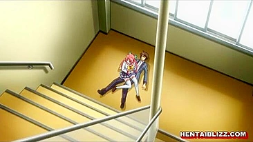 Colegial Safada de Hentai Leva Peitões pro Banheiro pra Meter na Buceta Molhada