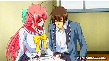 Colegial Safada de Hentai Leva Peitões pro Banheiro pra Meter na Buceta Molhada