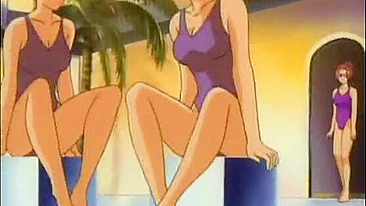 Hentai Japonesa se Masturbando de Biquíni na Piscina